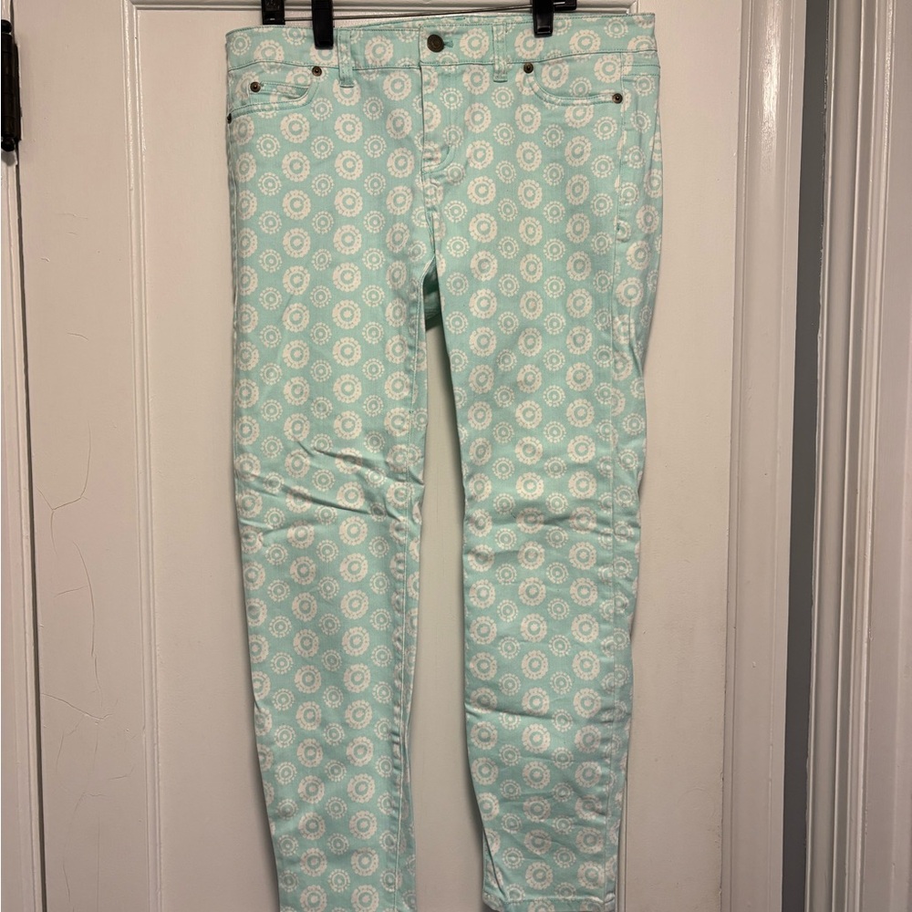 Vineyard Vines Aqua Skinny Jeans with Playful Pattern